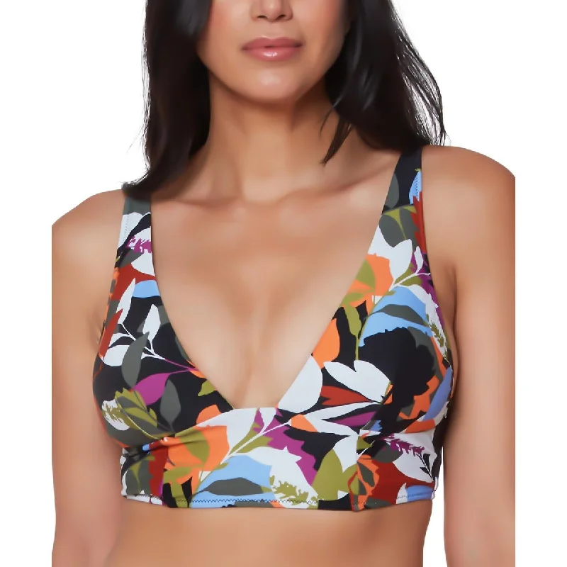 Bar III Womens Printed Adjustable Bikini Swim top