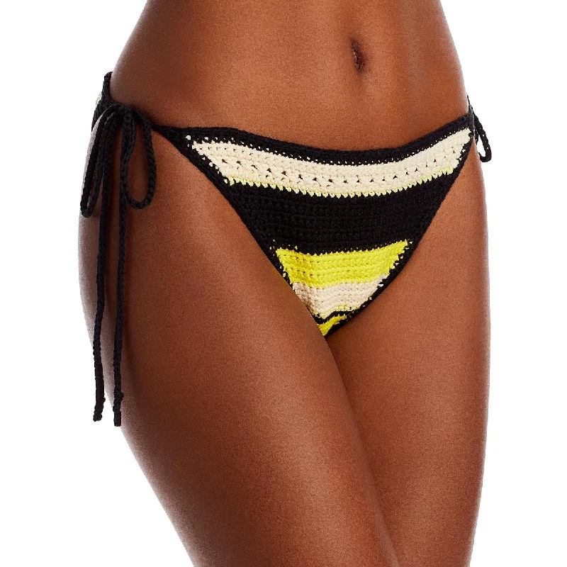 Ganni Womens Crochet Side Tie Swim Bottom Separates