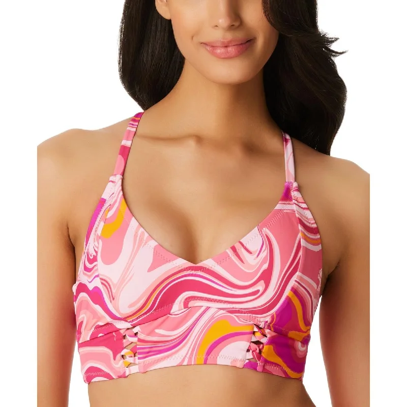 Jessica Simpson Womens Printed Strappy Bikini Swim top