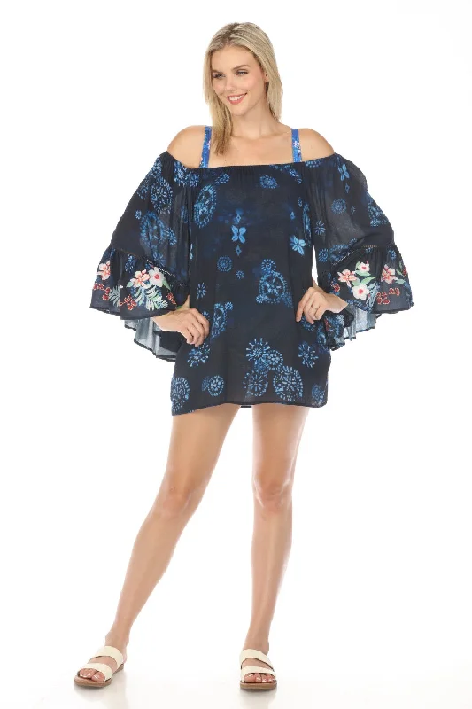 Johnny Was Annia Off The Shoulder Swim Cover-Up Dress Boho Chic CSW2120-H