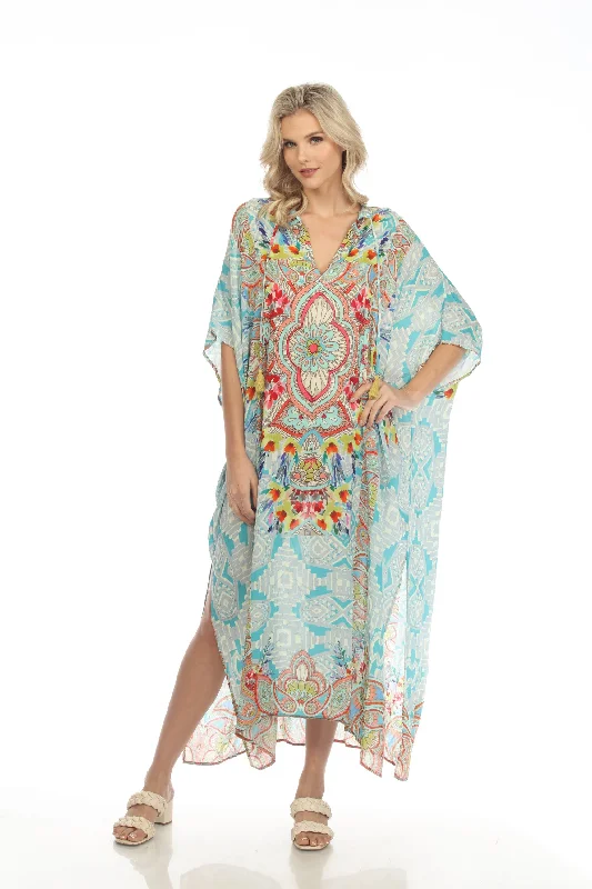 Johnny Was Dandridge Swim Cover-Up Long Kaftan Dress Boho Chic CSW4522-U