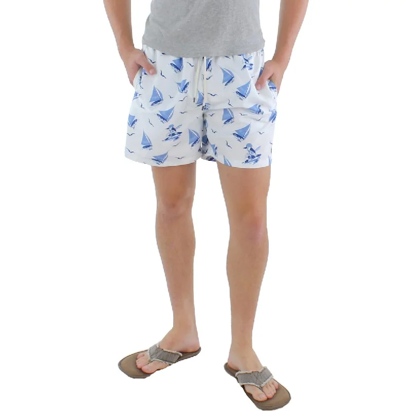 Polo Ralph Lauren Mens Sailboat Printed Beachwear Swim Trunks