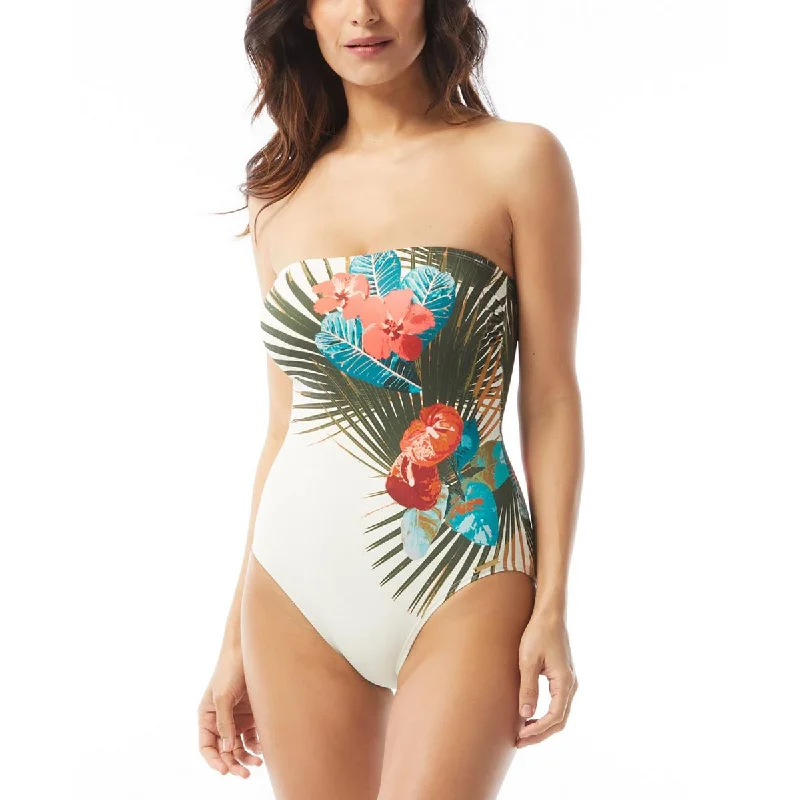 Vince Camuto Womens Printed Removable Strapd One-Piece Swimsuit