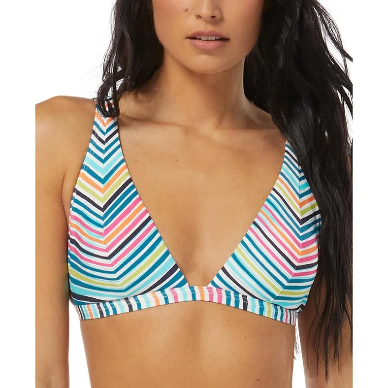 Vince Camuto Womens Striped Lined Bikini Swim top