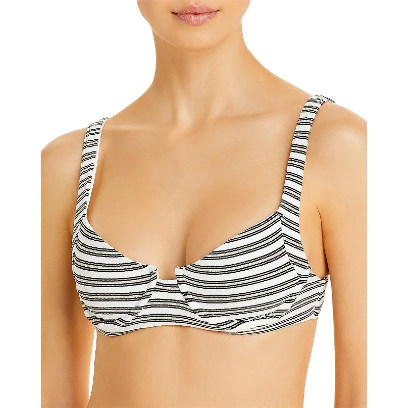 Vitamin A Womens Striped Nylon Bikini Swim top