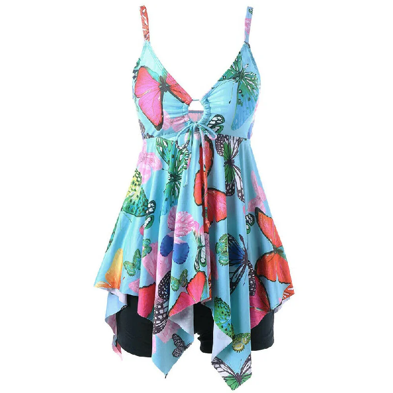 Women's Plus Size Floral Tankini Swim Dress