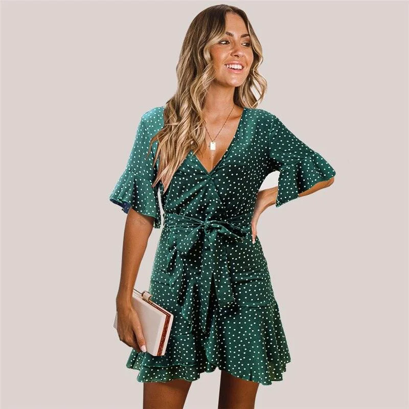 Emerald Green Polka Dots