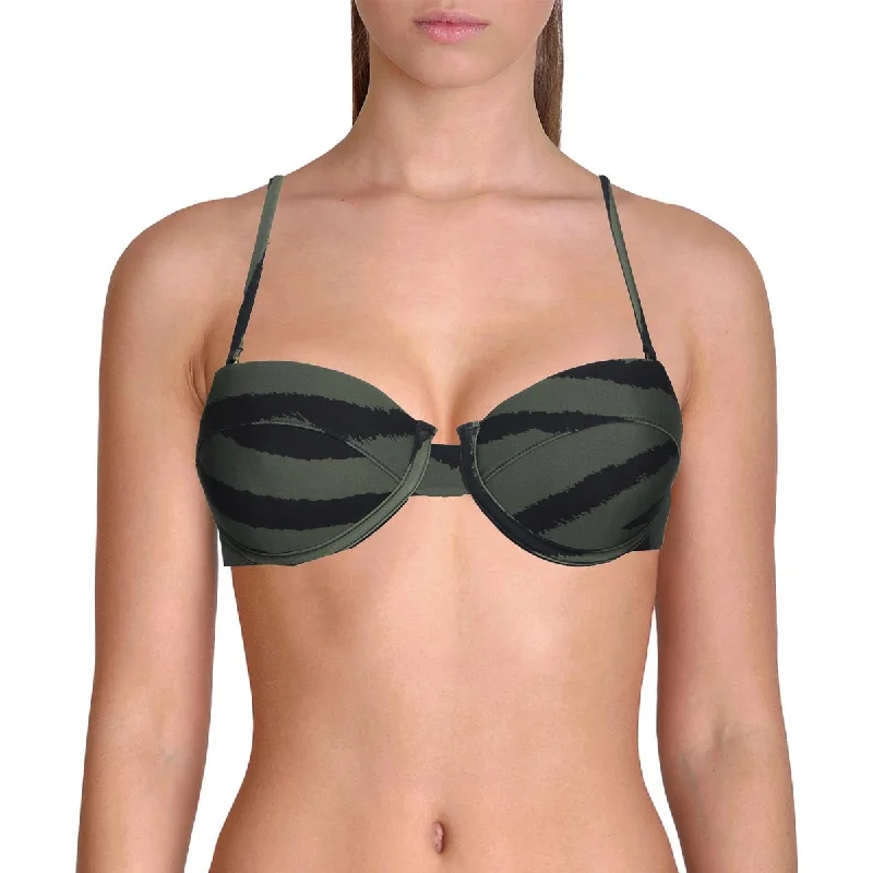 PQ Swim Womens Printed Underwire Bikini Swim Top