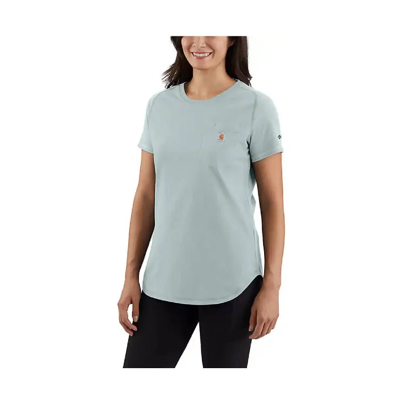 Carhartt Women's Force Relaxed Fit Midweight Pocket T Shirt - Dew Drop - ONLINE STORE CREDIT/EXCHANGE ONLY