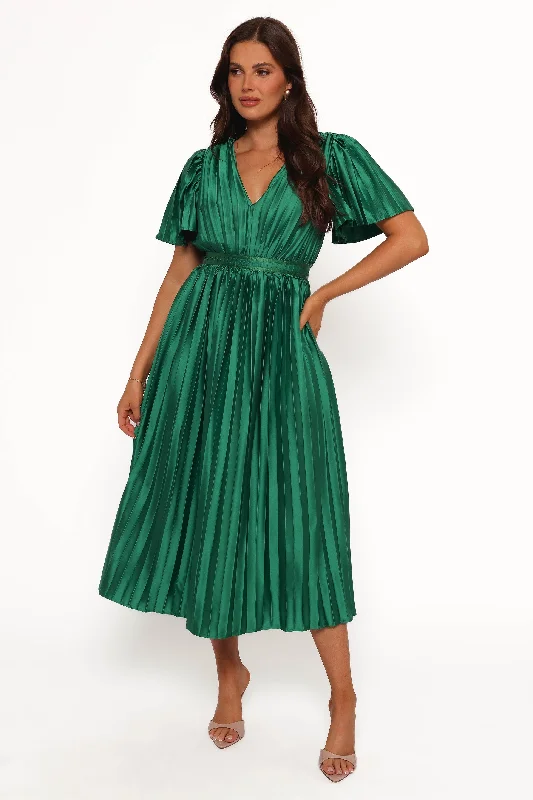 Keelah Midi Dress - Emerald Green