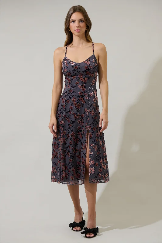 Liberty Floral Midnight Parting Ways Midi Dress