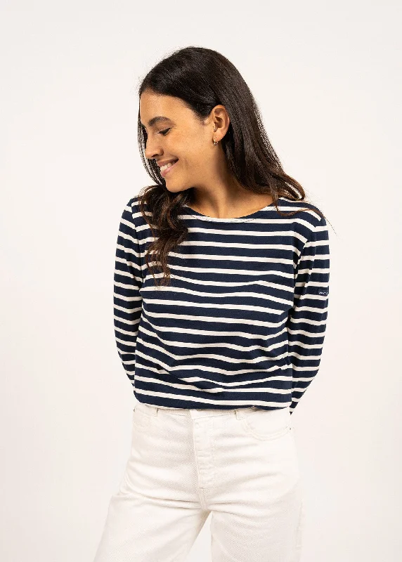 Minquidame striped sailor shirt - regular fit, in light cotton (MARINE/ECRU)