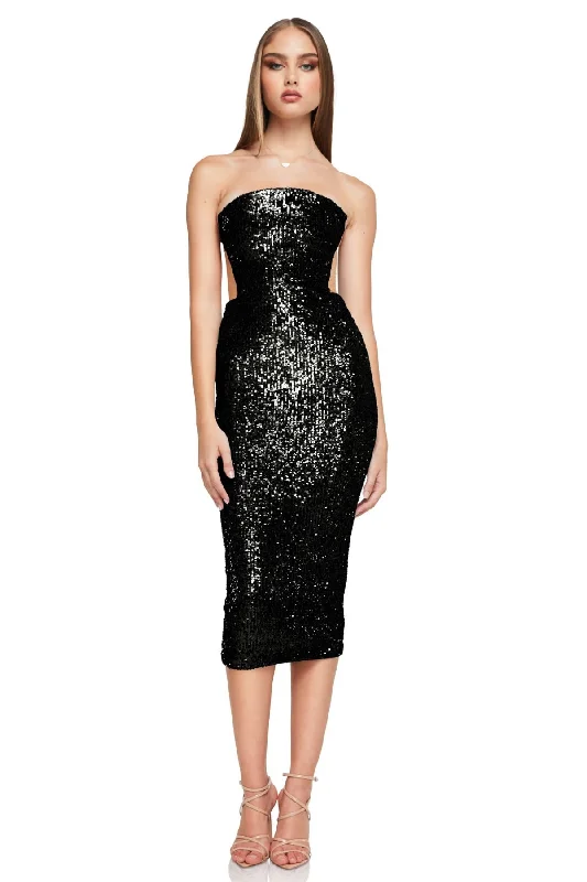 NOOKIE Lumiere Midi Dress (Black) - RRP $349