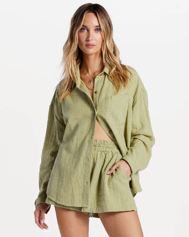 Right On Long Sleeve Shirt - Avocado 1