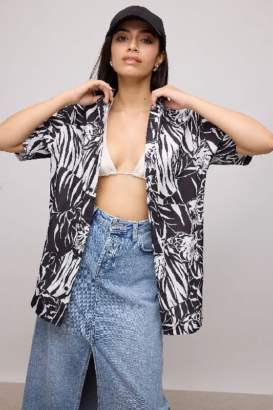 Safari Black And White Resort Shirt