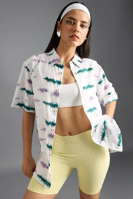 Tie Dye Printed Women's Resort Shirt