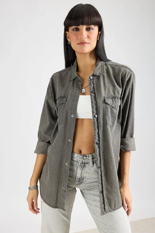 Denim Ef. Washed Grey Women's Shirt