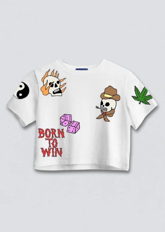 Born to Win Cropped Boxy Tee