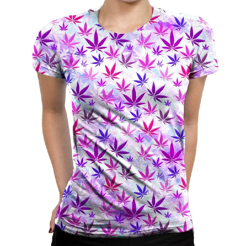 Colorful Weed Womens T-Shirt