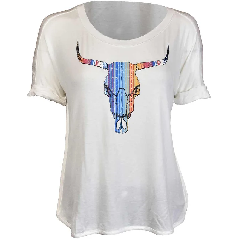 Cowgirl Hardware Women's Serape Skull Graphic T-Shirt