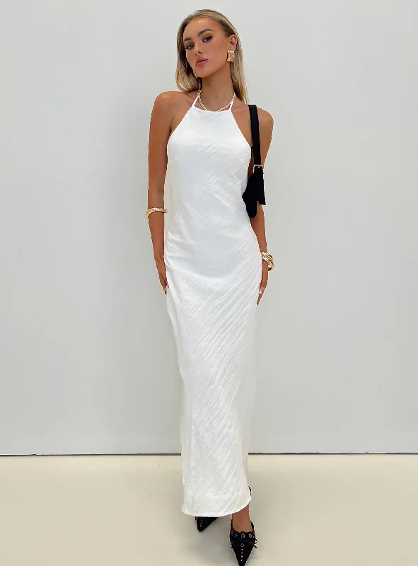 Just Peachy Maxi Dress White