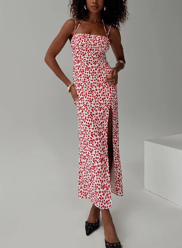 Kish Maxi Dress Red Floral