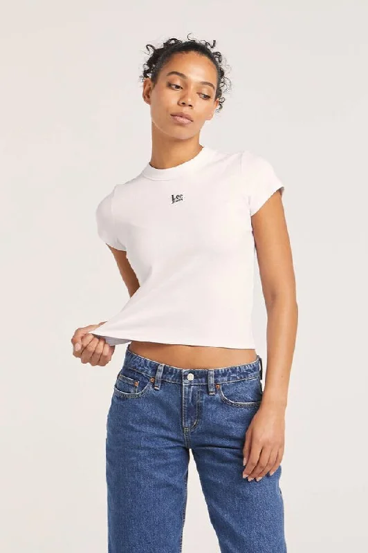 LEE ESSENTIAL RIB TEE - TIMELESS WHITE