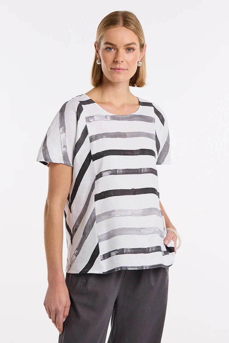 MARCO POLO S/S BRUSHED TEE - BRUSHED STRIPE