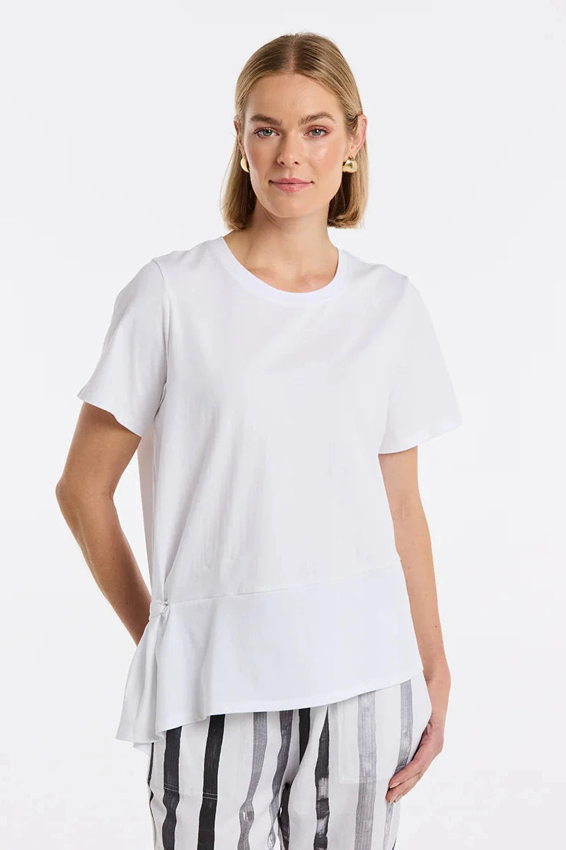 MARCO POLO S/S DRAPED TEE - WHITE