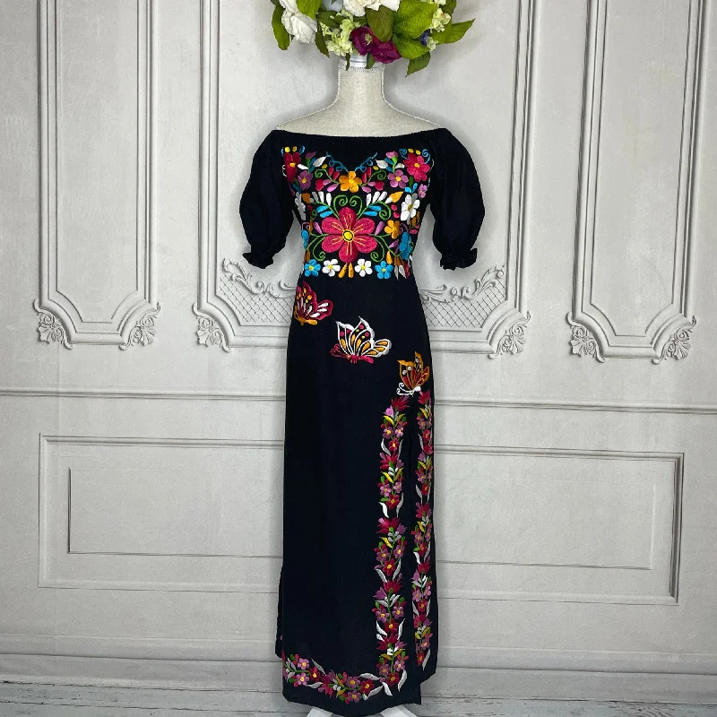 Mariposa Off Shoulder Mexican Maxi Dress