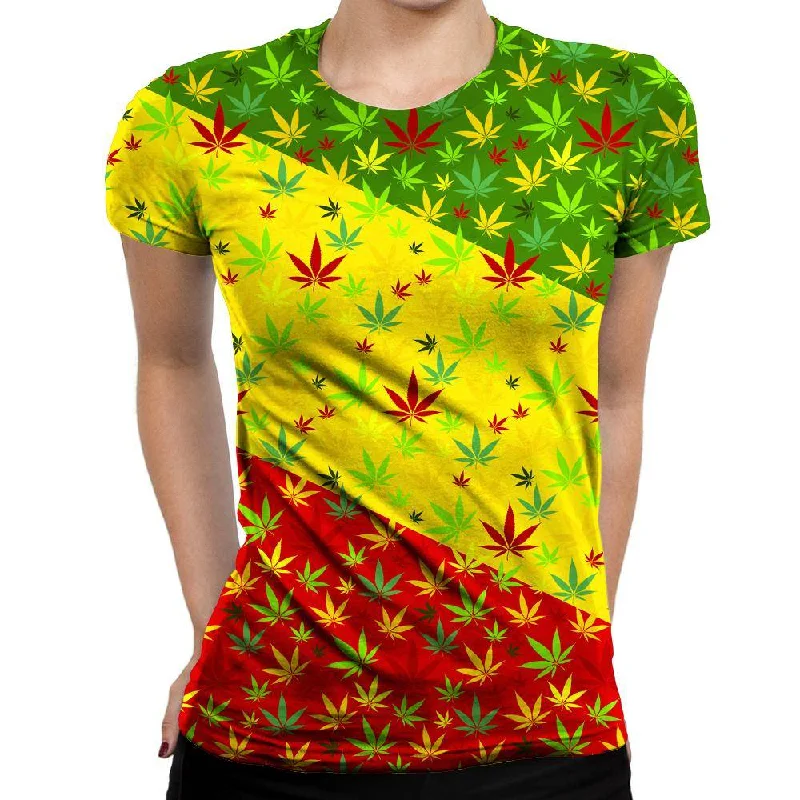 Rasta Weed Womens T-Shirt