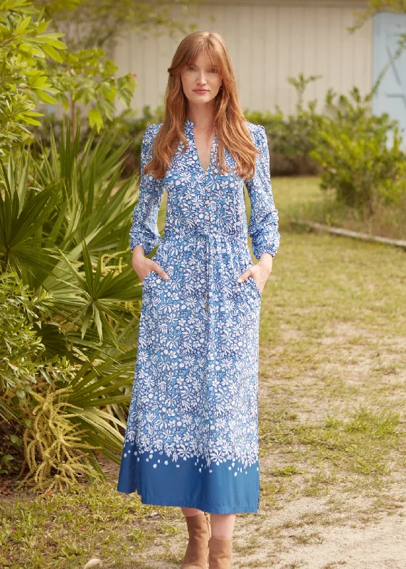 Seaside Floral Button Down Maxi Dress