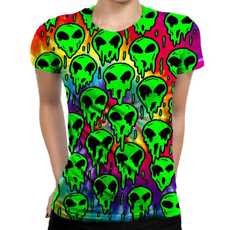 Trippy Green Martian Womens T-Shirt