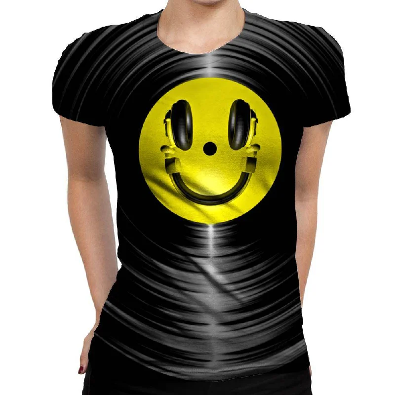 Vinyl Headphone Womens T-Shirt