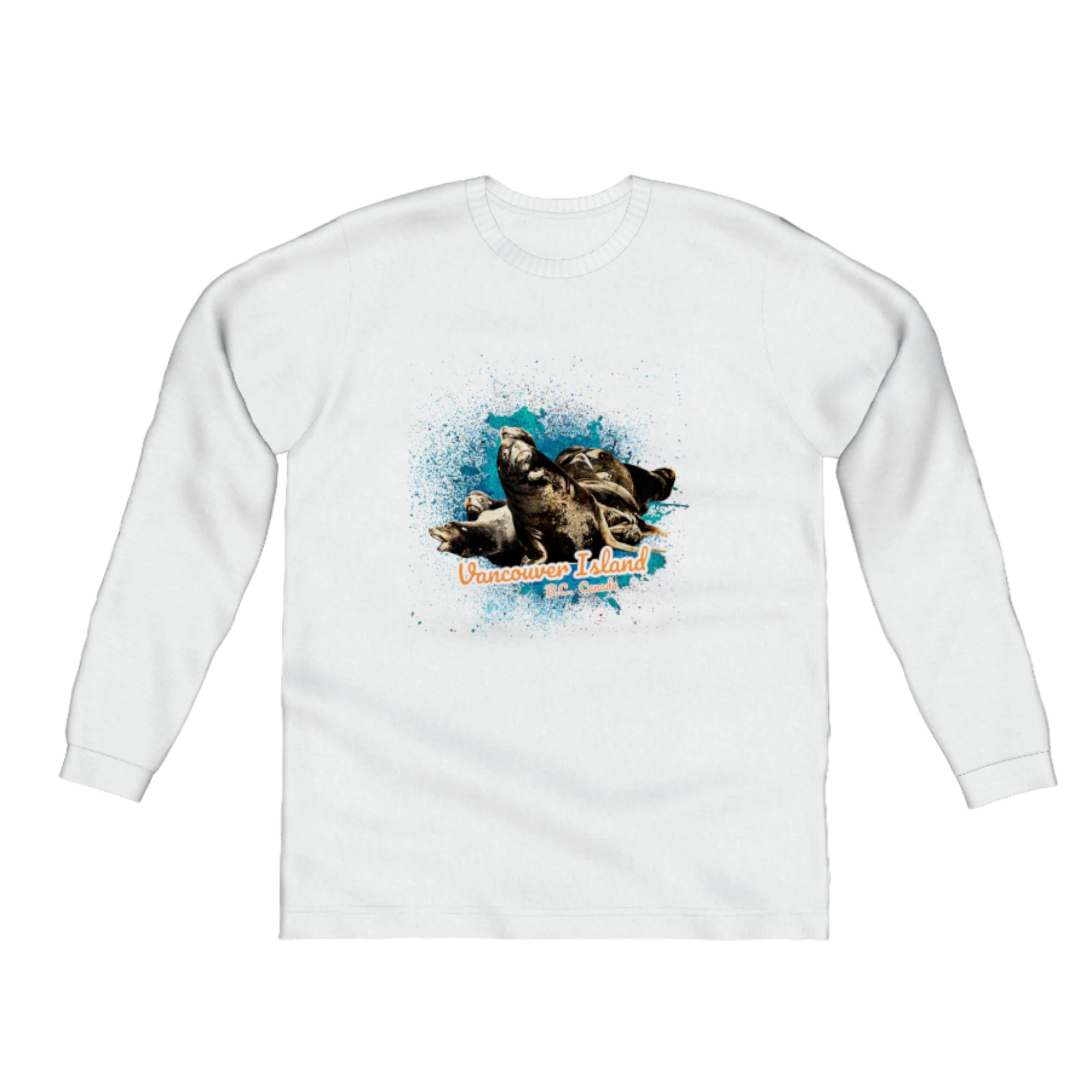 What's Up? Sea Lions Vancouver Island BC Canada Comfort Long Sleeve Unisex T-Shirt