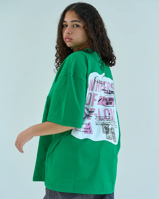 Whispers Unisex Oversized SS T-Shirt - Green