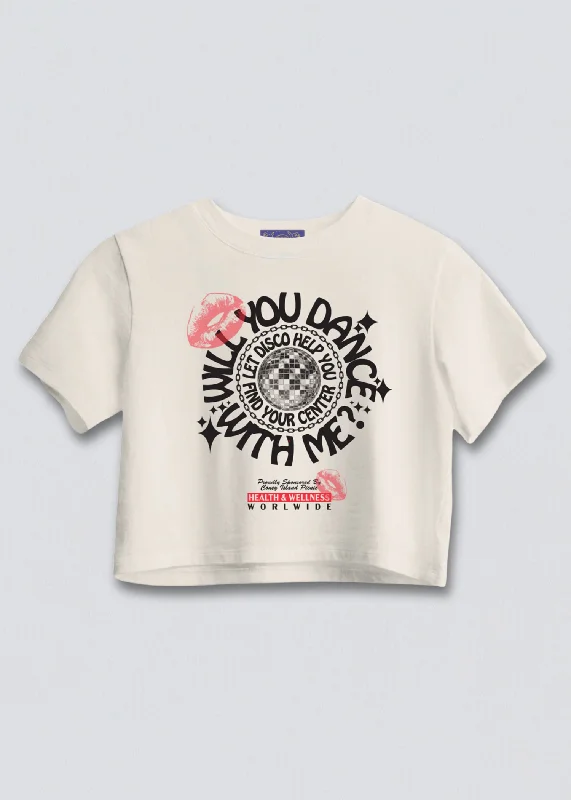 Will You Dance with Me Puff Print Cropped Boxy Tee