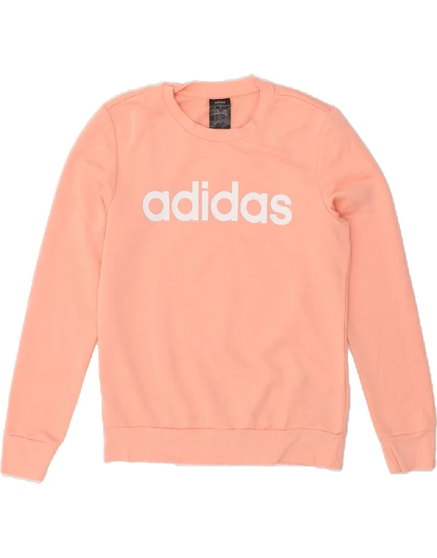 ADIDAS Womens Graphic Sweatshirt Jumper UK 8/10 Small Pink