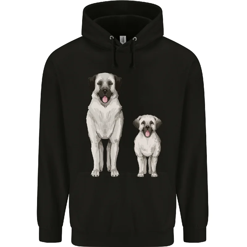 Anatolian Shepherd Dog and Puppy Mens 80% Cotton Hoodie