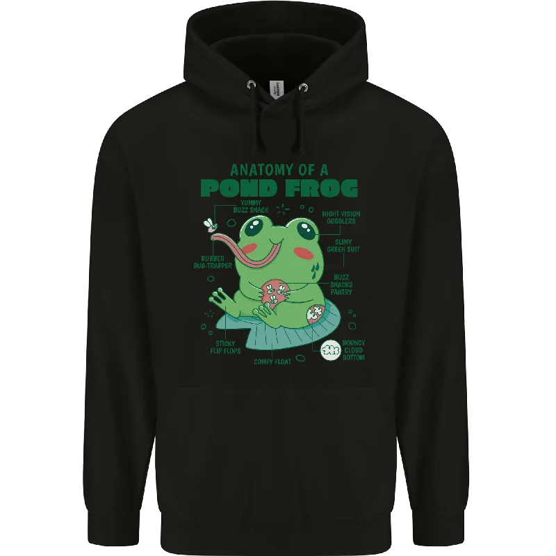 Anatomy of a Frog Funny Mens 80% Cotton Hoodie