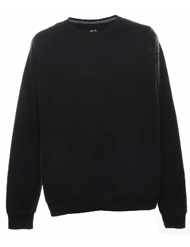 Black Plain Sweatshirt - L