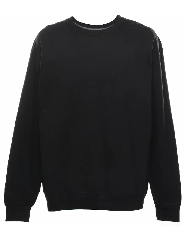 Black Plain Sweatshirt - L