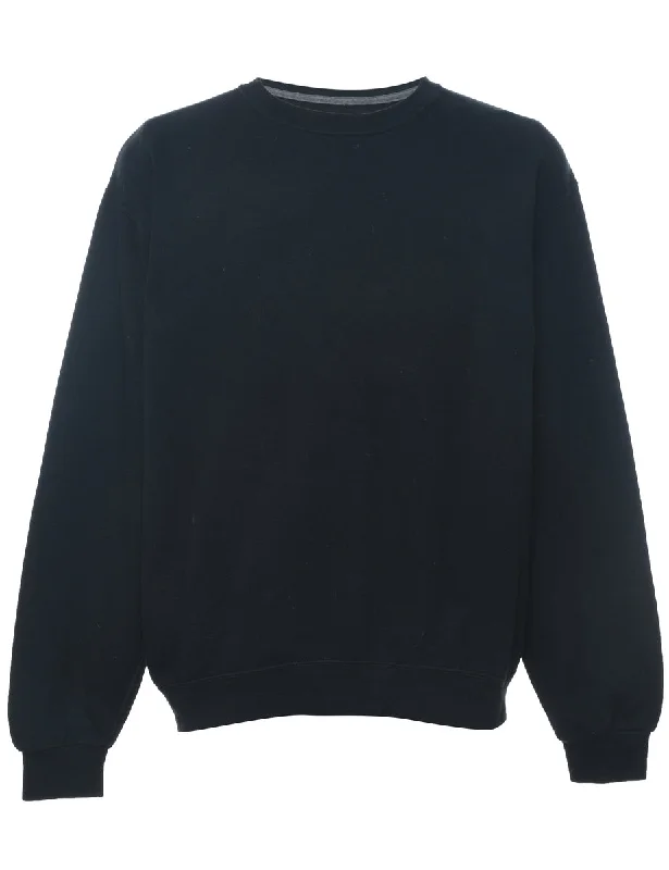 Black Plain Sweatshirt - L