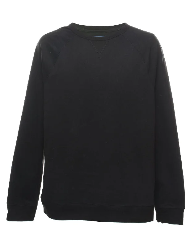 Black Plain Sweatshirt - L