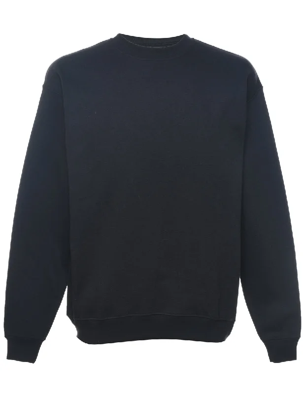 Black Plain Sweatshirt - M