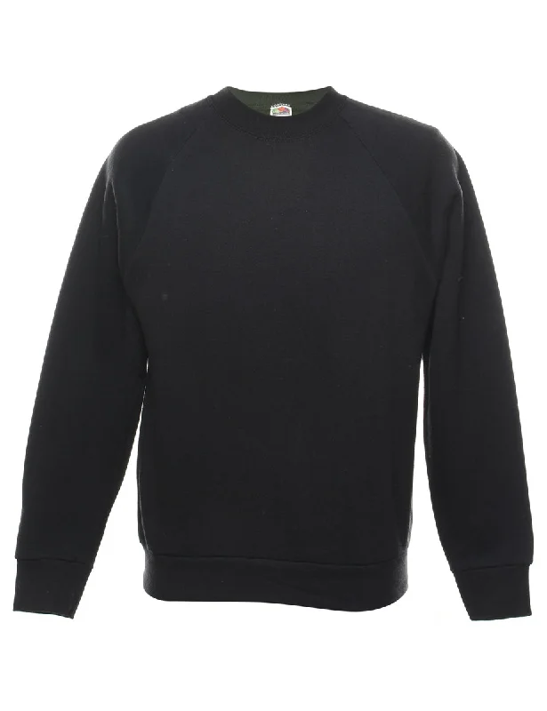 Black Plain Sweatshirt - M