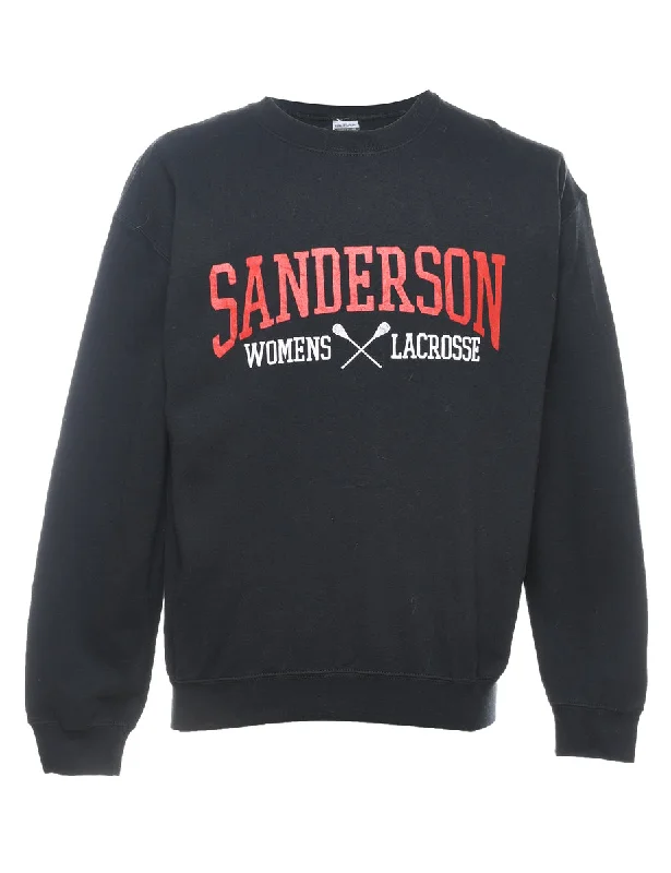 Black & Red Sanderson Lacrosse Printed Sweatshirt - M