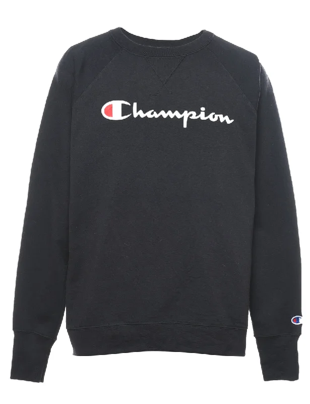 Champion Printed Black Sweatshirt - L