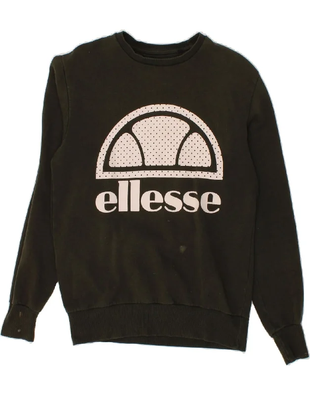 ELLESSE Mens Graphic Sweatshirt Jumper Small Green Cotton