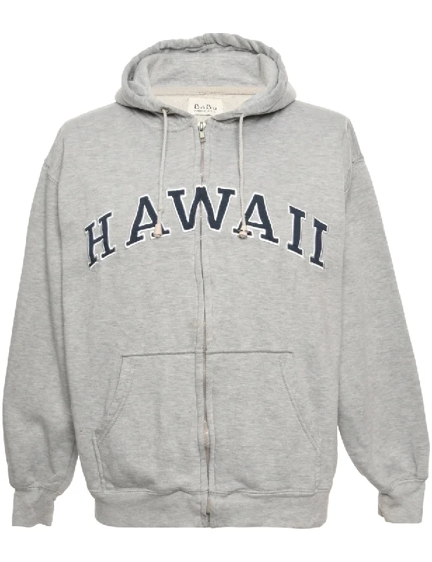 Grey Printed Hoodie - S